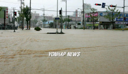 물 불어난 강릉시내