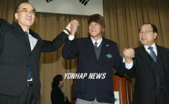 모교 환영회 참석한 박태환