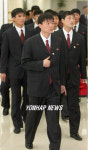 김포공항 도착한 북측 태권도 시범단