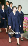 김포공항 도착한 북측 태권도 시범단