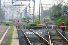 경의선 가좌역 지반 침하 사고 현장