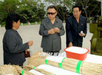 협동농장 시찰하는 김정일