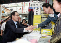 권영길 대구 서문시장 방문