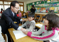 권영길 후보, 부산 모교 방문