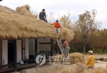  광한루 초가지붕 얹기 분주
