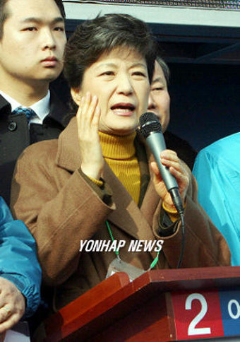 박근혜, 이명박 지원유세