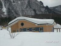 눈쌓인 울릉도 나리분지 마을