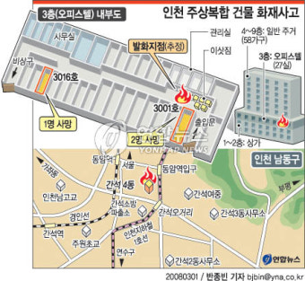 인천 주상복합 화재..3명 사망 20명 부상(종합3보)
