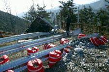 미시령 동서관통도로에서 트럭 이탈