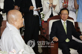 박희태 대표, 지관 총무원장 예방
