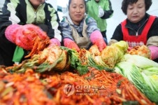 배추 속 양념 채우는 사랑의 손