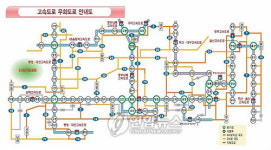 경남 고속道 우회도로 안내도
