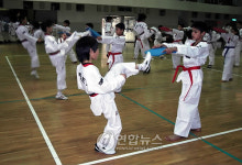 동명부대 태권도 교실 어린이, 미동초등학교 방문