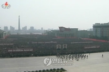 北  성과적 발사 환영  10만 군중대회