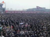 北  성과적 발사 환영  10만 군중대회