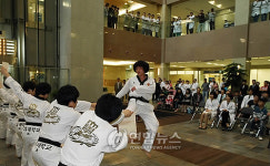 쾌유기원 태권도 시범