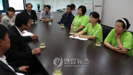 평택시장 면담하는 쌍용차 가족