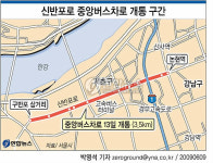 <그래픽> 신반포로 중앙버스차로 개통구간