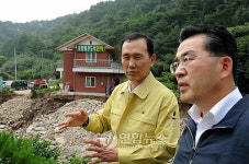 충주 석문 소하천 유실현장 방문