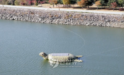 가평 호명호수에 거북 모양 태양광 발전시설