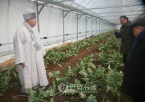 평양 덕동 농장 방문한 자승스님