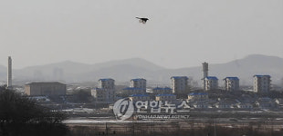 대성동에서 바라본 北, 기정동 마을