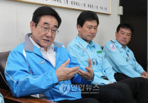 현명관 제주지사 후보 모범운전자와 대화