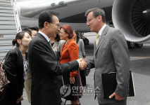 이 대통령 멕시코 도착