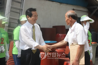 민주당 정세균대표 강원 평창서 지지 호소