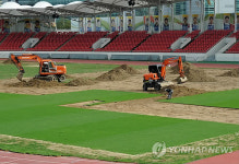 성남시, 논두렁 잔디 탄천운동장 보수