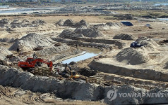 공사중인 경남도 낙동강사업 구간