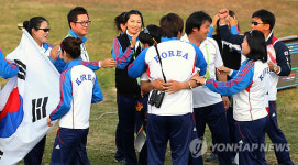 <아시안게임>한국 양궁 금메달 싹슬이