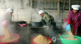 <카메라뉴스> 메주콩 삶는 아낙네들