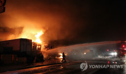 부천 상동 외곽순환도로 밑에서 화재