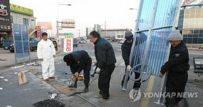 초지대교 진출로에 방역초소 설치