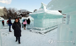 얼음 한옥이 신기해요!
