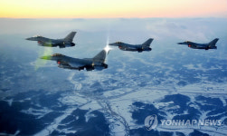 KF-16편대 동해 상공 초계비행