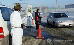 천안 구제역.AI 방역초소에 투입된 군인