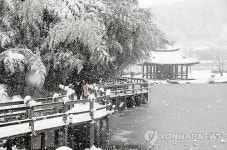 눈 덮인 죽향문화체험마을