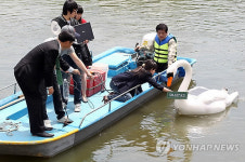 태양광 백조 건대 호수 위에 둥둥