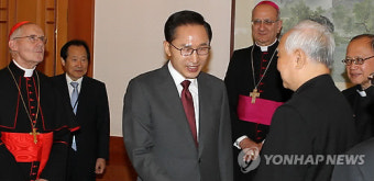 이명박 대통령, 장 루이 토랑. 정진석 추기경 접견
