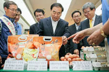 농산물 살펴보는 이재오 특임장관