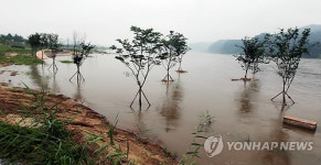 침수된 4대강 충주 능암지구