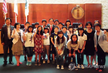 美 얼바인시장 만난 진천 학생들