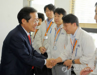 홍준표 대표 홍천 삼성메디슨 방문