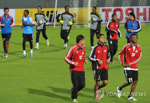 창원축구센터서 훈련중인 오만 선수들