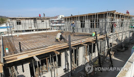 피해 건물 신축공사 한창