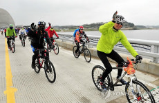 시원스럽게 영산강을 내달려요..자전거길 개통