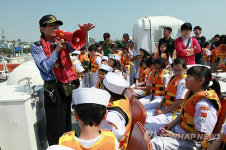 체험항해에 나선 해양소년단원