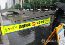 수원 308㎜ 물폭탄…장마전선 남하(종합)